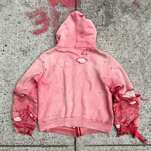 Personnalisé Surdimensionné Acide Lavé Distressed Hoodies Hommes Déchiré Surdimensionné Vintage Hoodies Gros Poids Lourds Sur Mesure - Product Image 2