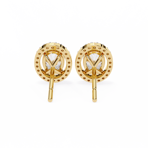 18K Gold Unique Stud Earring with Lab-Grown Diamond Rose Gold and White/Yellow Gold Options for Engagement - Product Image 2