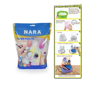 NARA Fast Paper Mache 200G. Easy To Use! Just Mix With Water,Soft Non-Toxic Pure Paper Pulp Perfect for Arts and Crafts Projects