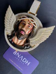 Colgante de Jesús con Incrustaciones de Moissanita: Joyería Hip Hop de Plata 925 - Product Image 1