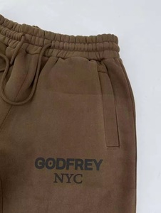 Survêtement d'hiver pour hommes Vêtements d'extérieur confortables en coton doux Motif solide Respirant Logo Imprimé Survêtement empilé Ensemble - Product Image 4