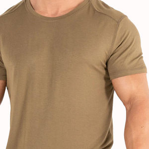 Nueva llegada 2025 ropa personalizada peso pesado cuello redondo transpirable manga corta deportes camiseta hombres de gran tamaño ajuste estampado - Product Image 2
