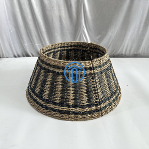 Collar de árbol de Navidad tejido Natural tejido a mano, falda de árbol de jacinto de agua, decoración de vacaciones, algas marinas, decoración de Navidad - Product Image 1
