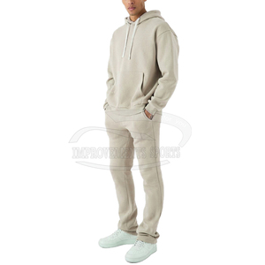 Conjuntos de chándales cómodos y elegantes para hombre, chándales para correr con logotipo personalizado, chándales informales lisos de Color sólido de talla grande para hombres jóvenes - Product Image 5