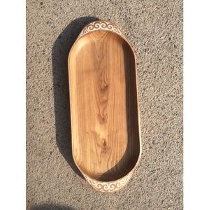 Plateaux de service en bois naturel de style unique en bois clair poignées plateaux en bois d'acacia fabriqués à la main pour les maisons de restaurants - Product Image 1