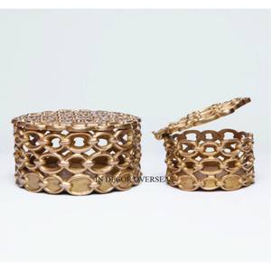 Nouvellement Arrivée De Haute Qualité Plaqué Or Robuste En Métal Fabriqué Apple Designer Vente En Gros De Luxe Bougie Pot Avec Couvercle Supérieur - Product Image 5