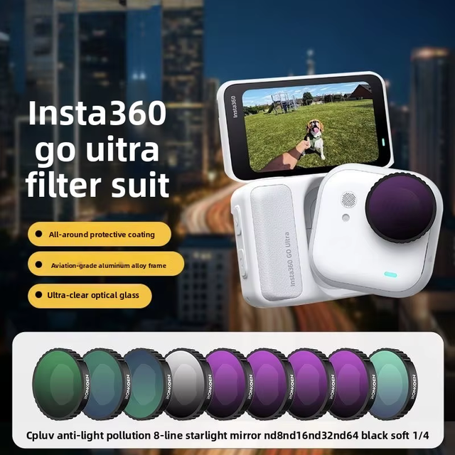 Custom Logo/Packing Available:Action Camera Lens Filter for Insta360 Go Ultra CPL ND UV Filters Protective Lens Accessories Kit