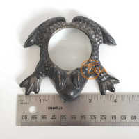 Loupe de bureau mains libres en laiton style vintage, forme grenouille, 4"x3.75", fonctionnelle pour la lecture de cartes