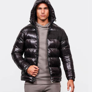 Veste d'hiver matelassée pour homme avec logo personnalisé, col montant tendance, capuche en fourrure de coton, coupe-vent, respirante, streetwear - Product Image 6