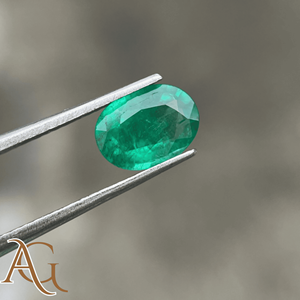 Émeraude naturelle ovale de mine zambienne, facettée, pour la création de bijoux, pierre précieuse en vrac certifiée 1ct - Product Image 1