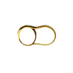Bague de fiançailles et de mariage de luxe en argent sterling S925 plaqué or 18 carats avec zircon, bijoux de haute couture pour femmes - Product Image 2