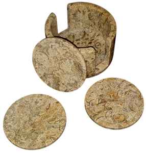 Juego de Posavasos de Mármol Coral, Hechos a Mano, de 4 Pulgadas, de Piedra Natural, Decoración de Mesa de Lujo - Product Image 2