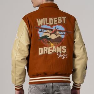 Chaqueta Bomber de Forro Polar Personalizada con Logotipo de Talla Grande para Hombre, Estilo Universitario de Béisbol, Informal, con Parches, Corta, Estampada, de Invierno - Product Image 3