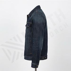 Veste en jean décontractée personnalisée pour hommes, grandes tailles, 100% coton, option logo sur le devant, respirante, veste d'hiver - Product Image 3