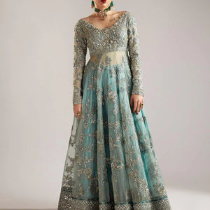 Lehenga Choli Anarkali pakistanais, robe longue de soirée richement ornée pour femmes, avec une touche nuptiale, finition brodée de luxe - Product Image 1