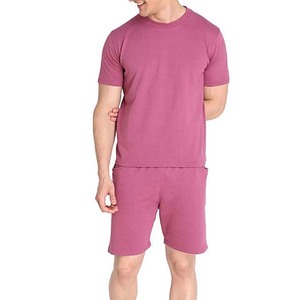 Demi-manches hommes t-shirt ensemble court vêtements de plein air léger confortable 100% coton coupe ample respirant t-shirt ensemble court - Product Image 5