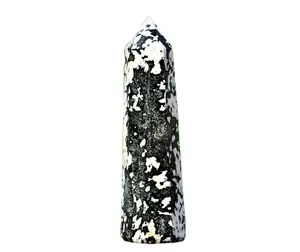 Best selling Black Zebra Jasper Tower Stone Healing Metaphysical Meditation Power Reiki Obelisk for meditation positivity stones