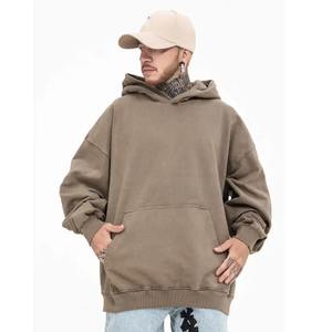 Sudadera con capucha de gran tamaño informal de alta calidad, Sudadera con capucha Vintage lavada con degradado grueso Polar Fleece Acid Wash Hoodie para hombre - Product Image 4