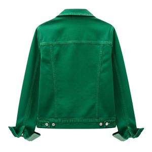 Chaqueta Vaquera Casual para Mujer, Primavera-Otoño, Multicolor Sólido, Manga Tres Cuartos, Estilo Desgastado, Tallas Disponibles - Product Image 2