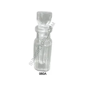 Bottiglia di acido quadrato in vetro con mestolo