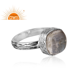 Anillo de declaración de piedras preciosas de cristal de labradorita doblete de plata esterlina oxidada de la mejor calidad, fabricante de joyería personalizada - Product Image 3