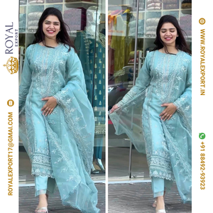 <b>Presenting</b> Good Quality With Pure Organza Pakistani Suit Collection in Wholesale Rate by Royal Export Surat - Product Image 5