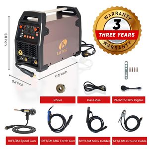 Soudeuse MIG portable 225A pour alliage d'aluminium, machine à souder à l'arc à inverter avec alimentation en fil et pistolet à bobine pour la fabrication métallique - Product Image 3