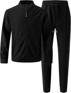 Survêtement personnalisé zippé Fabricant Patch de détresse Ensemble délavé à l'acide Survêtement évasé pour hommes Survêtements en molleton de coton/polyester - Product Image 3