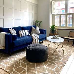 Alfombras de Yute natural geométricas hechas a mano, alfombras de yute de diseñador de trabajo con patrón hermoso para el hogar, sala de estar, decoración de jardín - Product Image 3