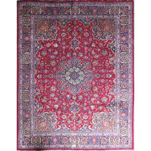 One Of The Kind Hand-Knotted Persian <b>Wool</b> Rug _ Luxurious Vintage Design, 12'8 x 9'4, Artisan <b>Crafted</b> - Product Image 1