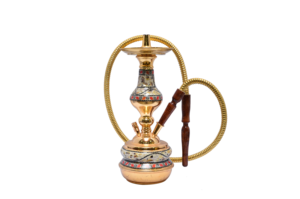 Authentique chicha égyptienne artisanale Khalil Mamoon, mini, mosaïque dorée, avec tuyau (49 cm) - Product Image 5
