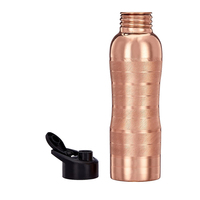 Bouteille d'eau en cuivre pur moderne de grande capacité, étanche, conception personnalisée, fiole à boire écologique