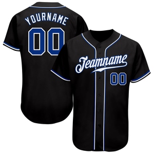 Maillot de baseball authentique noir Royal-White personnalisé véritable fabricant entreprise uniformes de sport avec service OEM - Product Image 1