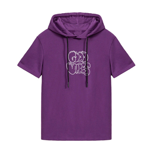 2024 sweats à capuche surdimensionnés à manches courtes pour hommes personnalisés 100% coton bouffée impression brodé motif de créateur sublimé pour une utilisation en salle de sport - Product Image 4