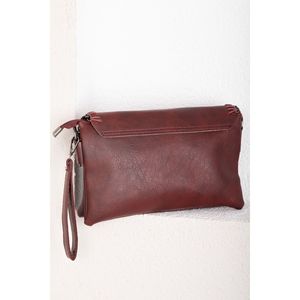 Bolso de Mano y Hombro con Solapa de Punto Borgoña, Estilo Japonés Vintage, Correa de Cuero Genuino, Bohemio, para Verano e Invierno - Product Image 6