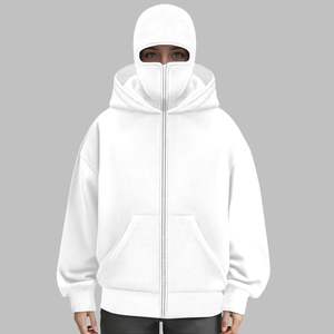 Sweat à capuche d'hiver pour homme avec logo personnalisé brodé et impression numérique, double capuche, double couche, pull à fermeture éclair intégrale, taille plus, cagoule - Product Image 6