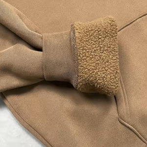 Pull lourd en molleton de coton avec logo personnalisé de style urbain pour femmes sweat uni surdimensionné sweat-shirt à capuche de salon - Product Image 5