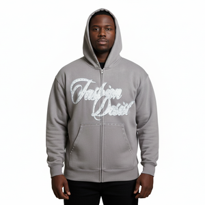 Sweat à capuche unisexe avec logo personnalisé de haute qualité anthracite pullover respirant Streetwear Heavyweight Oversized Thick Woven 2025 premium - Product Image 2