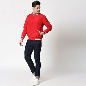 แจ็กเก็ตสีแดงสำหรับผู้ชายเสื้อแจ็กเก็ตทีมตัวแทนสีตามสั่ง - Product Image 5