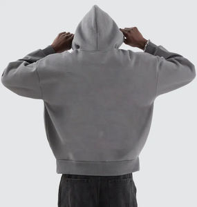 เสื้อฮู้ดดี้สตรีทแวร์ผ้าหนานุ่มพิมพ์ลายโลโก้ดิจิทัลแบบกำหนดเองสำหรับผู้ชาย - Product Image 4