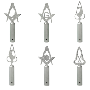 Emblemas de Poste de Regalia Masónica Antiguos Plateados, Emblema de Maestro Masón MM, Varillas Ceremoniales de Logia Azul, Puntas Metálicas, Diseño Personalizado 2025 OEM - Product Image 1