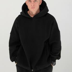 Sweat-shirts à capuche oversize pour hommes, style boxy, avec poche avant, matière épaisse, streetwear décontracté, sweats-shirts personnalisés OEM - Product Image 2