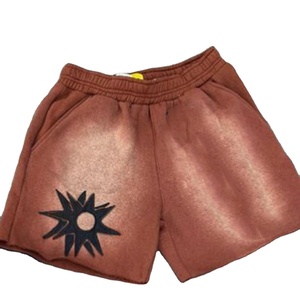 Shorts pour hommes de haute qualité, style streetwear, couleur unie, effet délavé, 100% polyester, respirant, personnalisable, design délavé à l'acide, numérique - Product Image 1