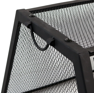 Foyer extérieur en acier avec grill - Foyer extérieur avec grille de cuisson, écran anti-étincelles, couvercle et pioche - Product Image 4