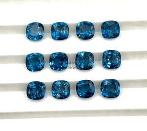 8mm Londres Bleu Topaze Coussin Coupe Pierres Précieuses Perles pour la Fabrication de Bijoux Topaze Naturelle À Facettes De Grossiste Indien En Vrac - Product Image 1