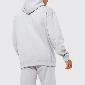 Raw Edge Acid Wash Distressed Cropped Hoodie Sweat Suit para hombres French Terry Sudaderas con capucha bordadas - Product Image 6