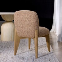 Chaise de salle à manger moderne européenne Java Furni Craft Daikon, hauteur réglable, structure en teck massif, assise en tissu mousse, mobilier pour la maison