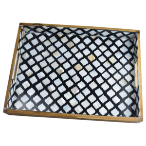 Bandeja de servicio de madera de diseño cuadrado de color, lo mejor para la decoración del hogar, diseño de servicio de comida en interiores, bandeja Natural - Product Image 4