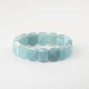 <b>Aquamarine</b> Natural Stone Square Cut Wide Cut <b>Bracelet</b> - Product Image 3