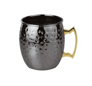 Venta al por mayor clásico de acero inoxidable martillado Moscow Mule tazas 530Ml Cooper Plated Cup cerveza Vodka taza con asa para Bar fiesta - Product Image 1